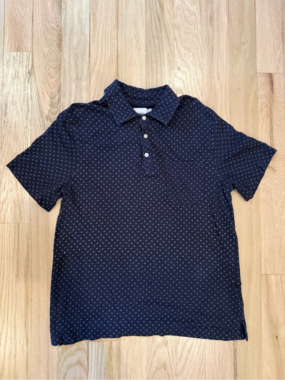 Goodfellow men’s Navy Short Sleeve Polo Shirt with Micro Print